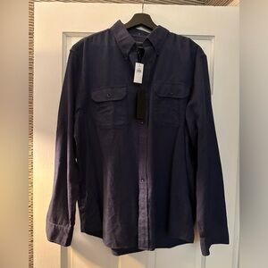 NWT-Banana Republic-Size Large-Organic Cotton-Luxe Flannel Shirt-Standard Fit